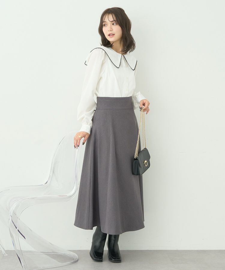 earth music&ecology「バックレースアップスカート」|フレア|