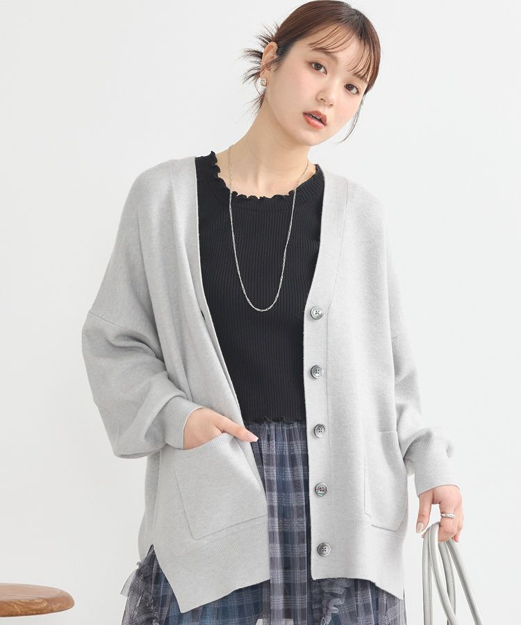 earth music&ecology「やわらかタッチカーディガン」|カーディガン|Gray Mixture