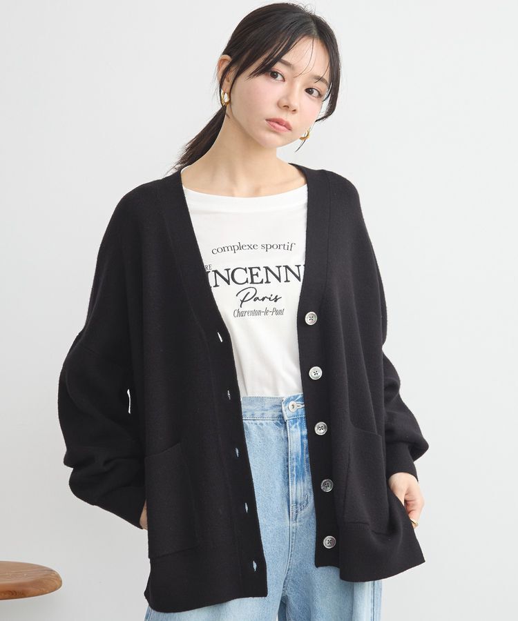 earth music&ecology「やわらかタッチカーディガン」|カーディガン|Black