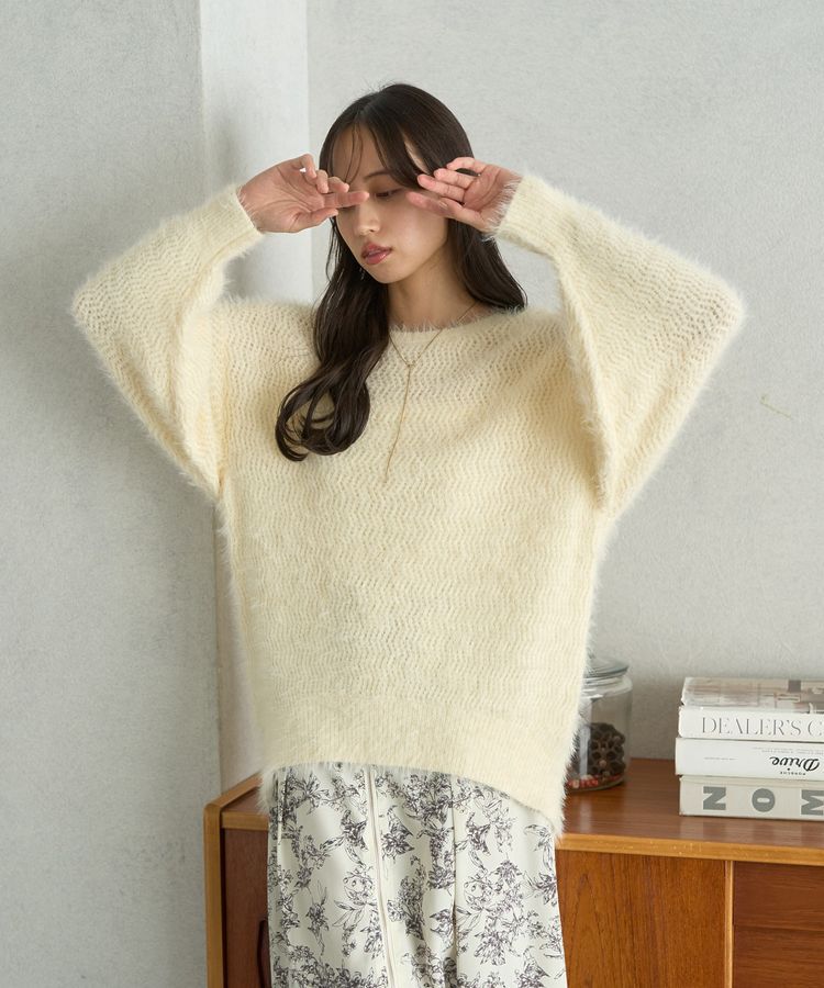 earth music&ecology「モヘヤライクレースニット」|ニット・セーター|