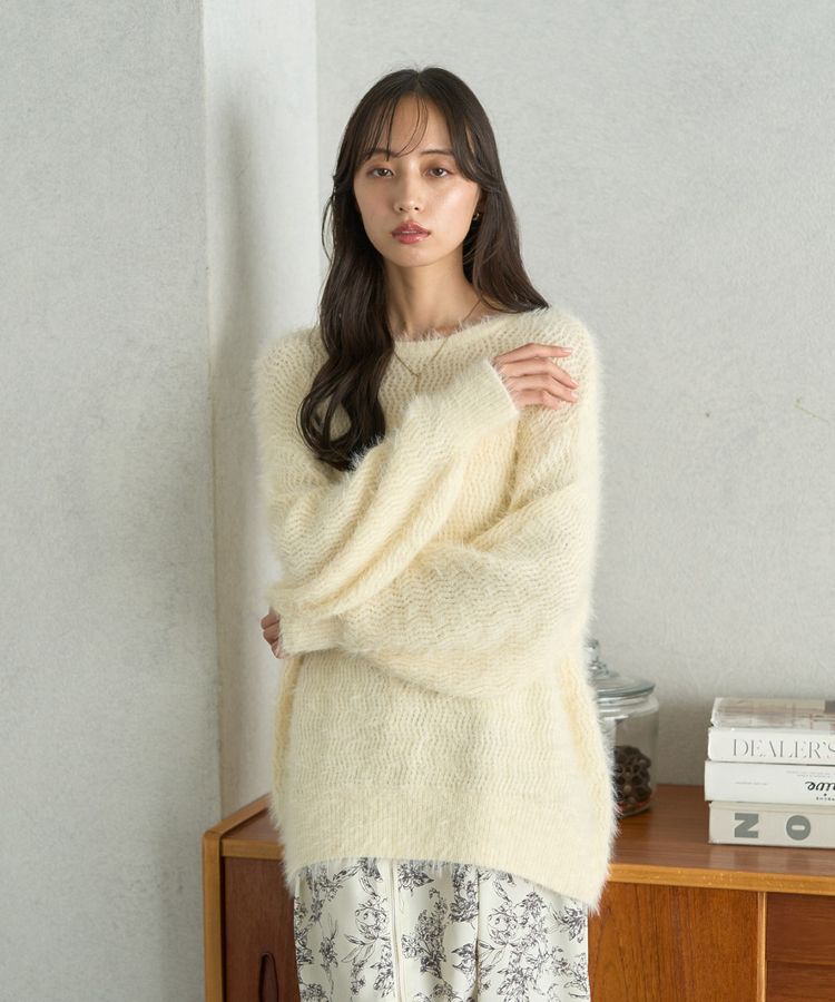 earth music&ecology「モヘヤライクレースニット」|ニット・セーター|