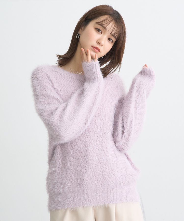 earth music&ecology「モヘヤライクレースニット」|ニット・セーター|Lavender