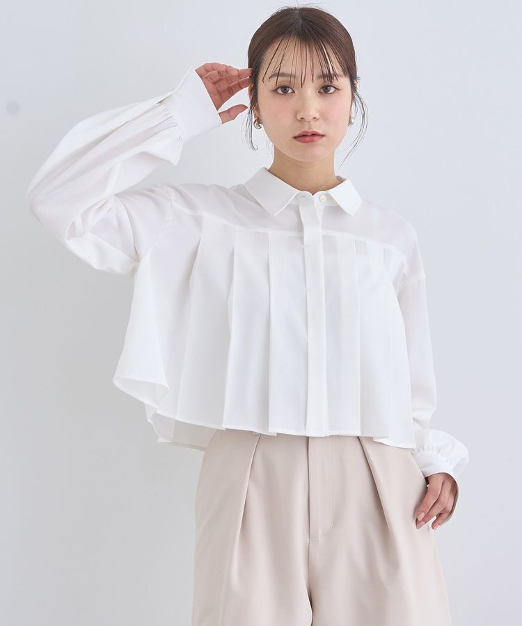 earth music&ecology「タックプリーツショートシャツ」|シャツ・ブラウス|