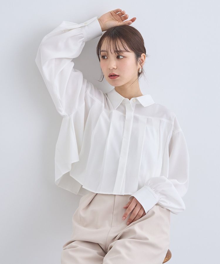 earth music&ecology「タックプリーツショートシャツ」|シャツ・ブラウス|