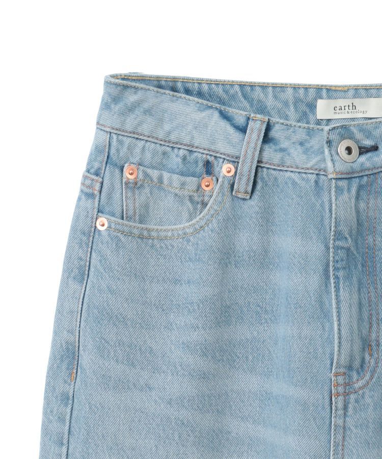 earth music&ecology「セルフカットワイドデニムパンツ」|デニム|