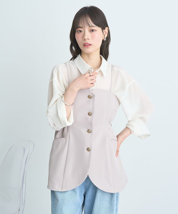 earth music&ecology「フロントボタンビスチェ」|ベスト・ジレ|