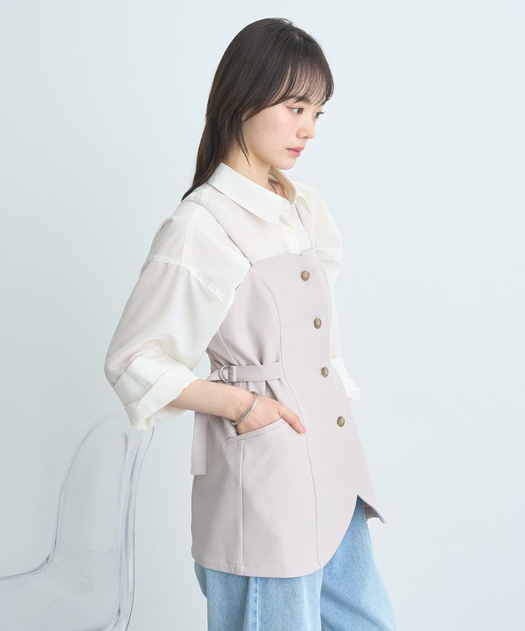 earth music&ecology「フロントボタンビスチェ」|ベスト・ジレ|