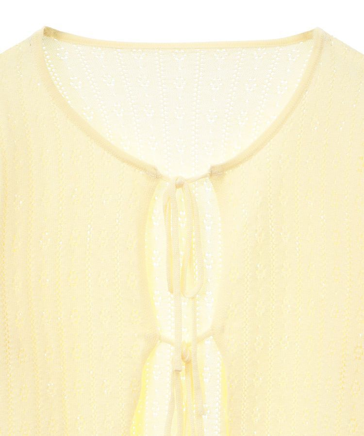 earth music&ecology「透かし編みフロントリボンカーディガン」|カーディガン|