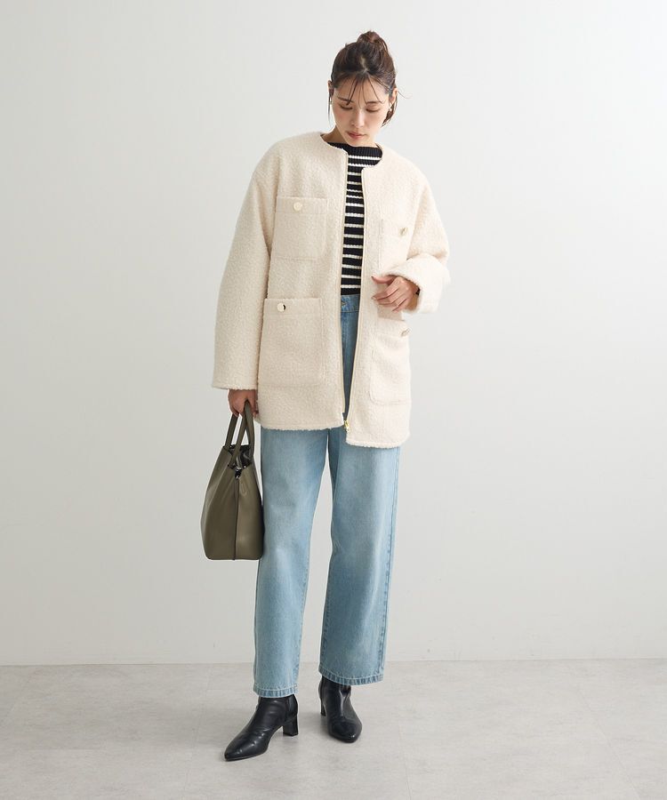 Green Parks「ノーカラーZIPジャコット」|ブルゾン・スタジャン|