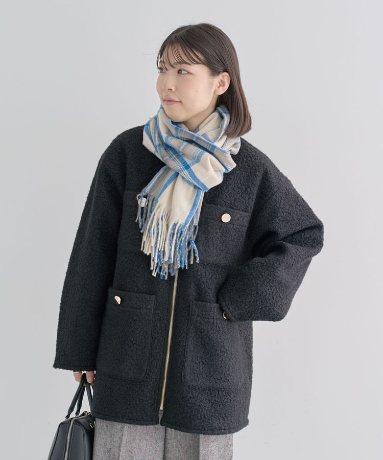 Green Parks「ノーカラーZIPジャコット」|ブルゾン・スタジャン|