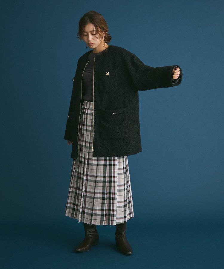 Green Parks「ノーカラーZIPジャコット」|ブルゾン・スタジャン|