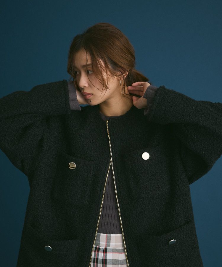 Green Parks「ノーカラーZIPジャコット」|ブルゾン・スタジャン|