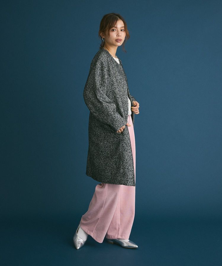 Green Parks「裏起毛配色ステッチロゴチュニック」|スウェット・ジャージ|