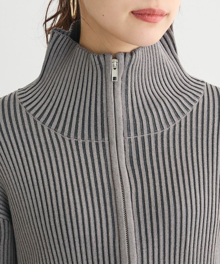 armonia「配色リブZipニットカーディガン」|カーディガン|