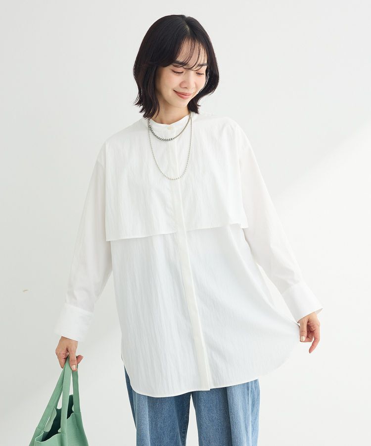 Green Parks「イージーケア比翼フライヨークチュニック」|シャツ・ブラウス|