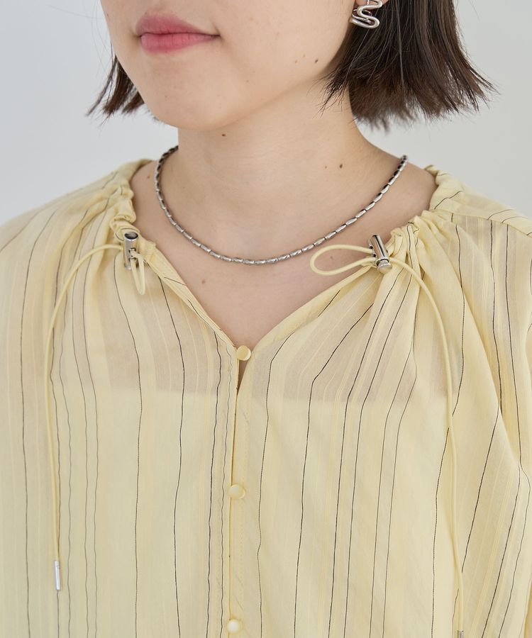 Green Parks「ドロストネックシアーストライプチュニック」|シャツ・ブラウス|