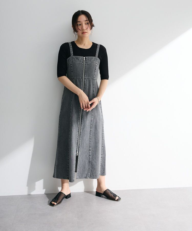 Green Parks「・ELENCARE DUE デニムW-ZIPジャンスカ」|ジャンパースカート|Black