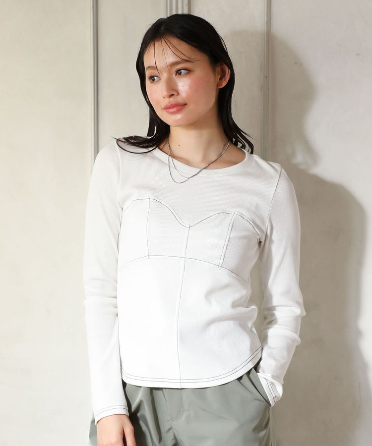 Green Parks「・SUGAR SPOON ビスチェラインリブロンTEE」|Tシャツ・カットソー|Off White