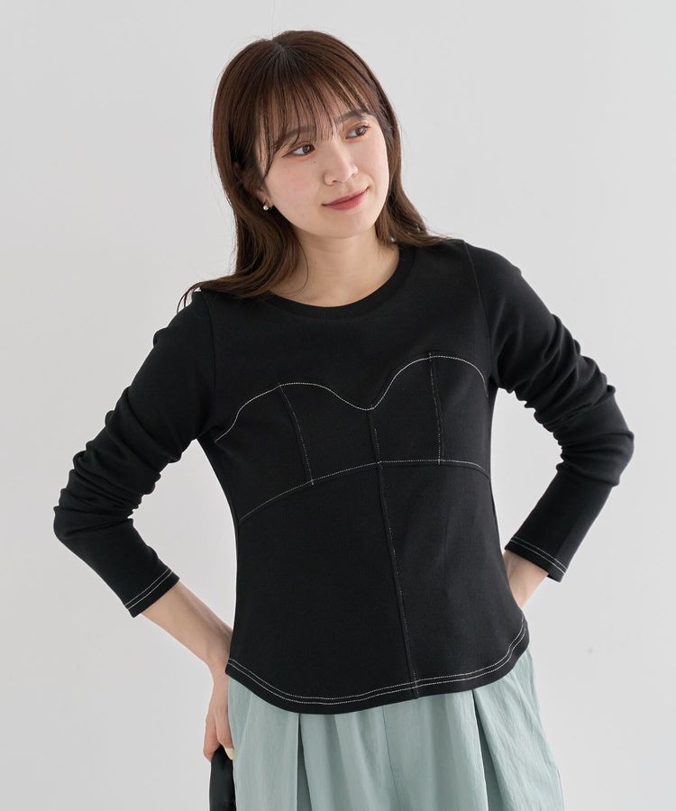 Green Parks「・SUGAR SPOON ビスチェラインリブロンTEE」|Tシャツ・カットソー|