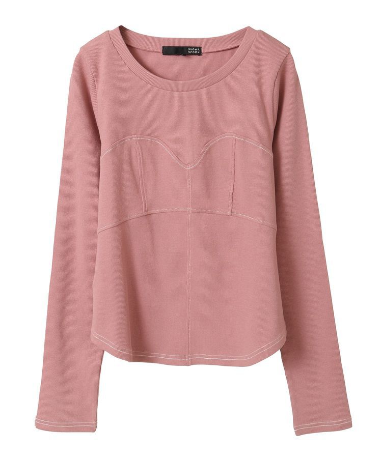 Green Parks「・SUGAR SPOON ビスチェラインリブロンTEE」|Tシャツ・カットソー|