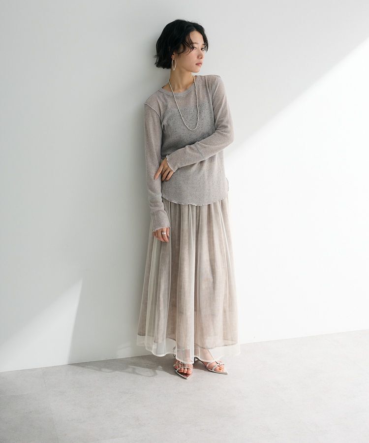 armonia「SET2点マーブル柄＋チュールスカート」|フレア|