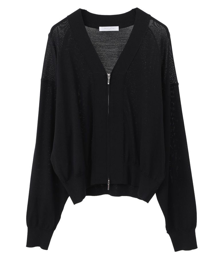 Green Parks「フロントZIPニットカーディガン」|カーディガン|