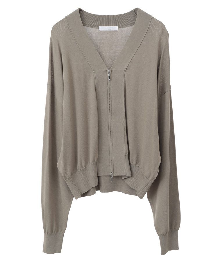 Green Parks「フロントZIPニットカーディガン」|カーディガン|