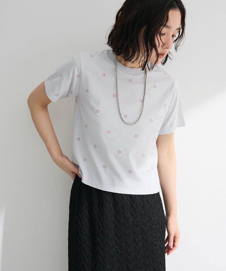 Green Parks「・DOUBLE FLAGS ハート総柄刺繍TEE」|Tシャツ・カットソー|
