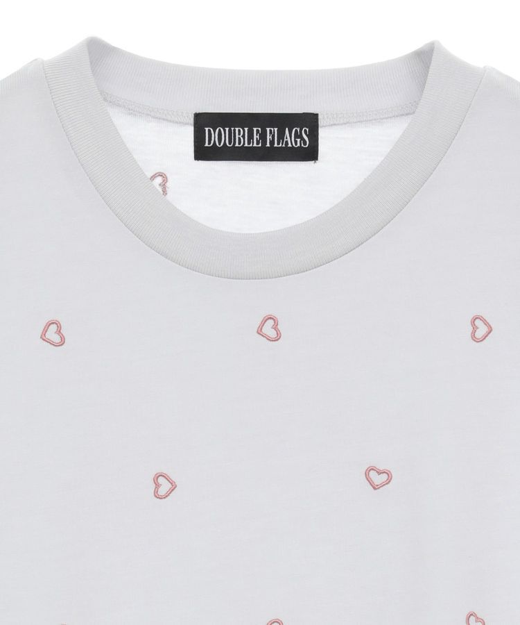 Green Parks「・DOUBLE FLAGS ハート総柄刺繍TEE」|Tシャツ・カットソー|
