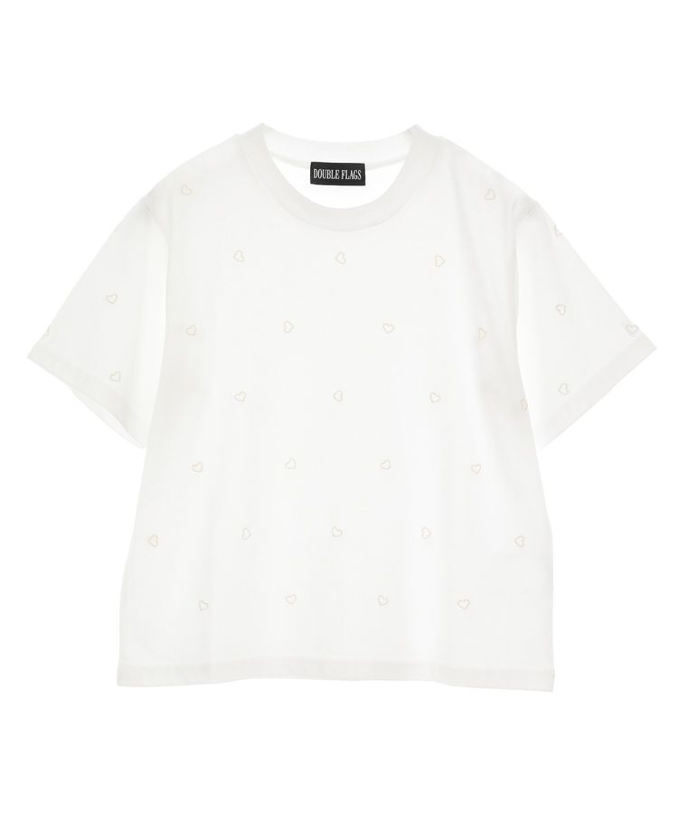 Green Parks「・DOUBLE FLAGS ハート総柄刺繍TEE」|Tシャツ・カットソー|