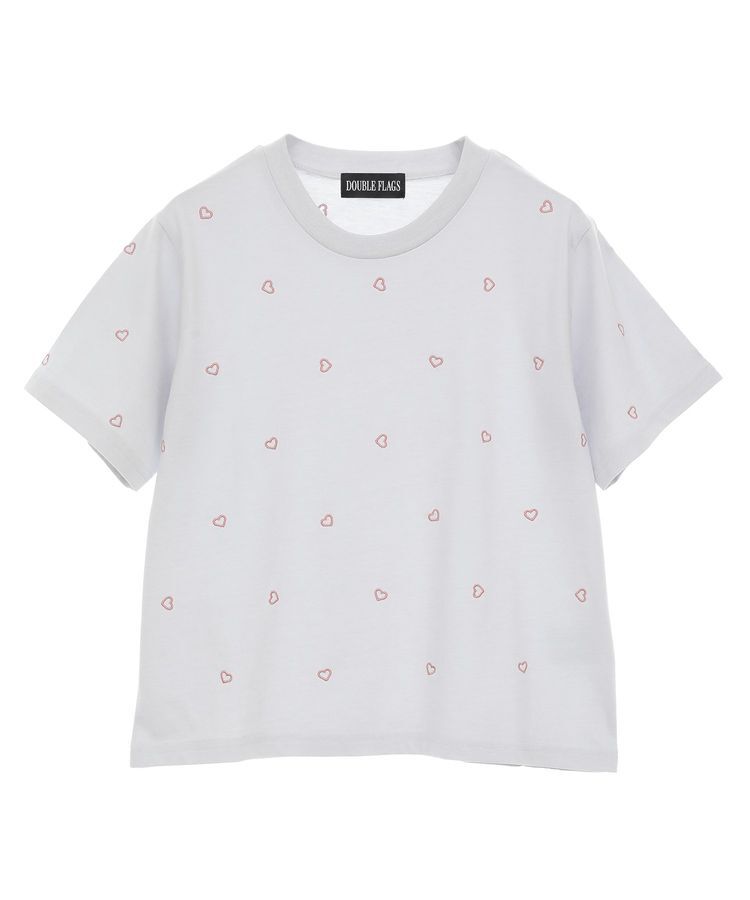 Green Parks「・DOUBLE FLAGS ハート総柄刺繍TEE」|Tシャツ・カットソー|