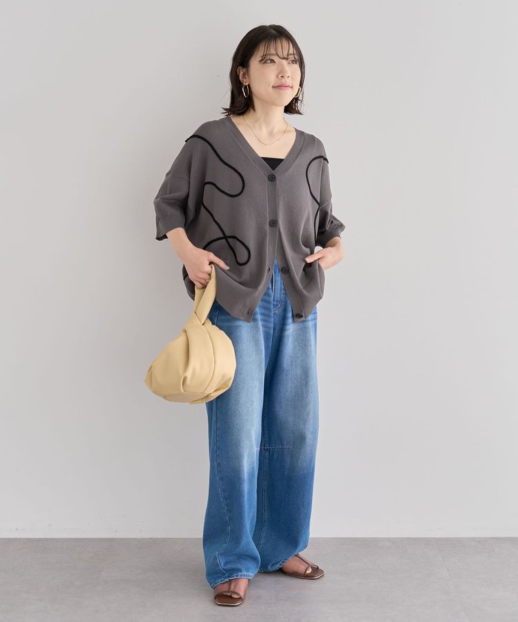 armonia「刺繍コードVネックフレンチカーディガン」|カーディガン|