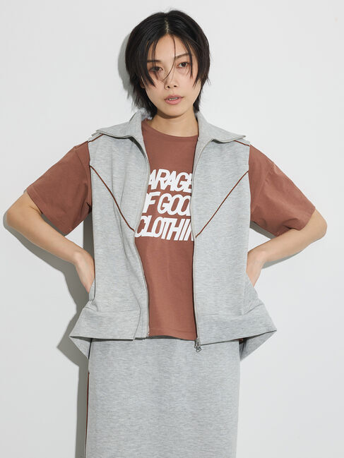 GARAGE OF GOOD CLOTHING「ダンボールニットZIPベスト」|ベスト・ジレ|Gray