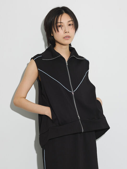 GARAGE OF GOOD CLOTHING「ダンボールニットZIPベスト」|ベスト・ジレ|Black
