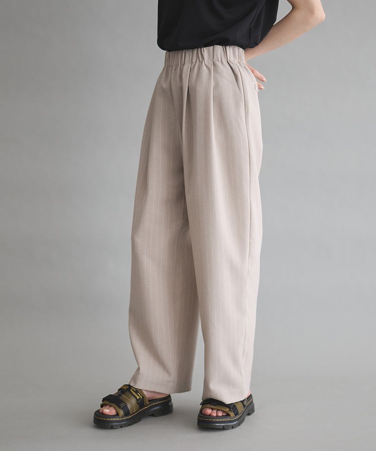 GARAGE OF GOOD CLOTHING「【日本製】ストライプイージータックパンツ」|その他|Light beige