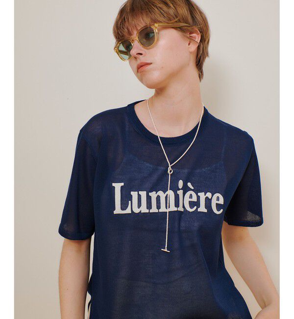 allureville「エンブロイダリーロゴニットＴ」|ニット・セーター|ネイビー