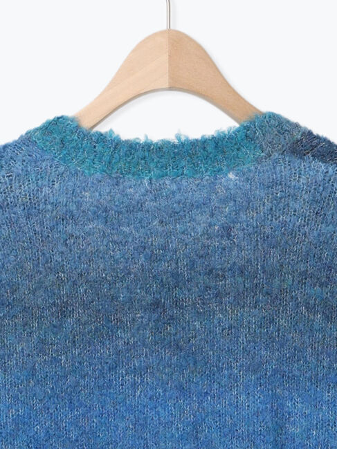 Samansa Mos2「グラデーションブークレミドル丈Vネックカーディガン」|カーディガン|