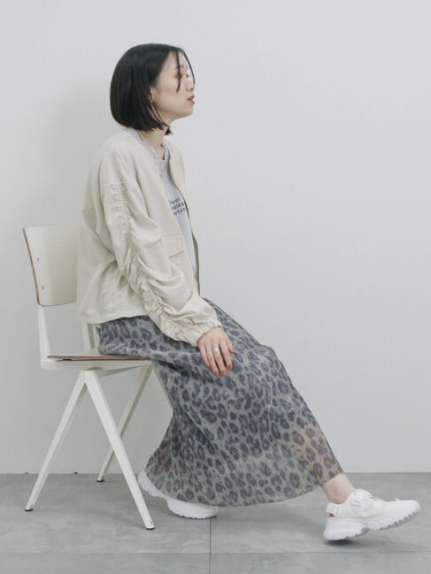 Samansa Mos2 blue「ラメプリーツアソート柄スカート」|スカート|