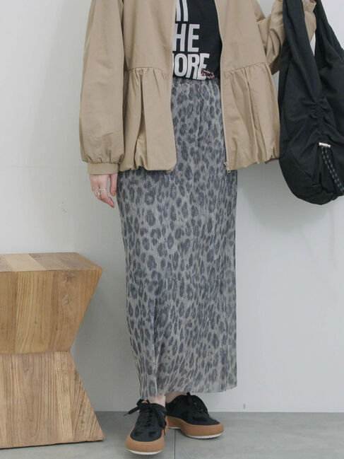 Samansa Mos2 blue「ラメプリーツアソート柄スカート」|スカート|