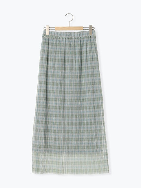 Samansa Mos2 blue「ラメプリーツアソート柄スカート」|スカート|