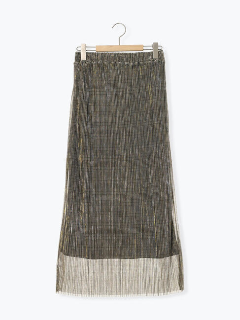 Samansa Mos2 blue「ラメプリーツアソート柄スカート」|スカート|