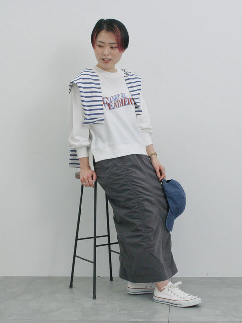 Samansa Mos2 blue「シャーリングスカート」|スカート|