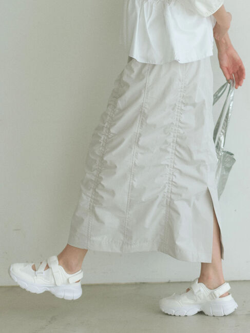 Samansa Mos2 blue「シャーリングスカート」|スカート|