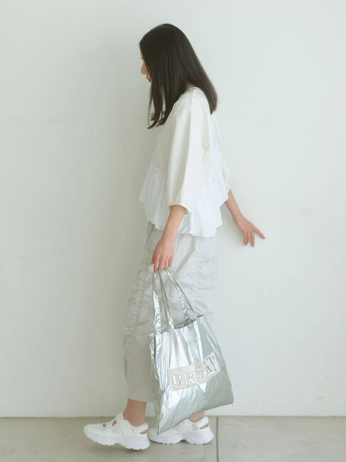 Samansa Mos2 blue「シャーリングスカート」|スカート|