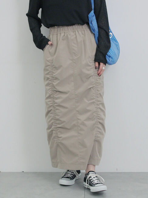 Samansa Mos2 blue「シャーリングスカート」|スカート|