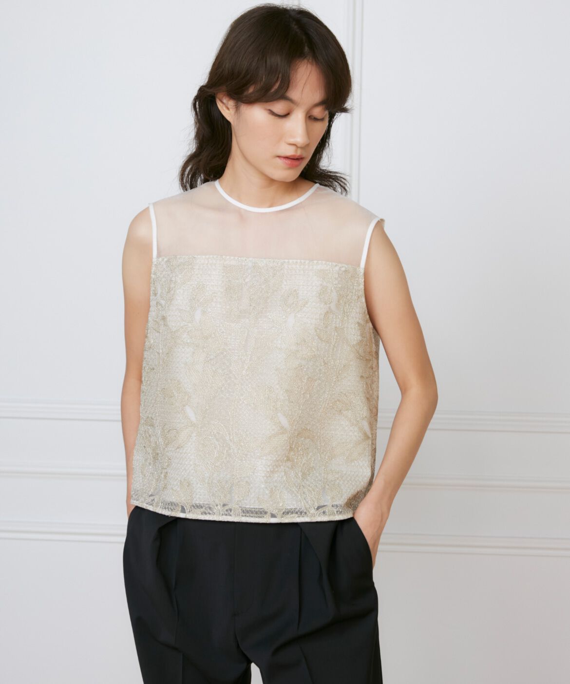 INED「オーガンジーブラウス《la veille by SUPERIOR CLOSET》」|シャツ・ブラウス|