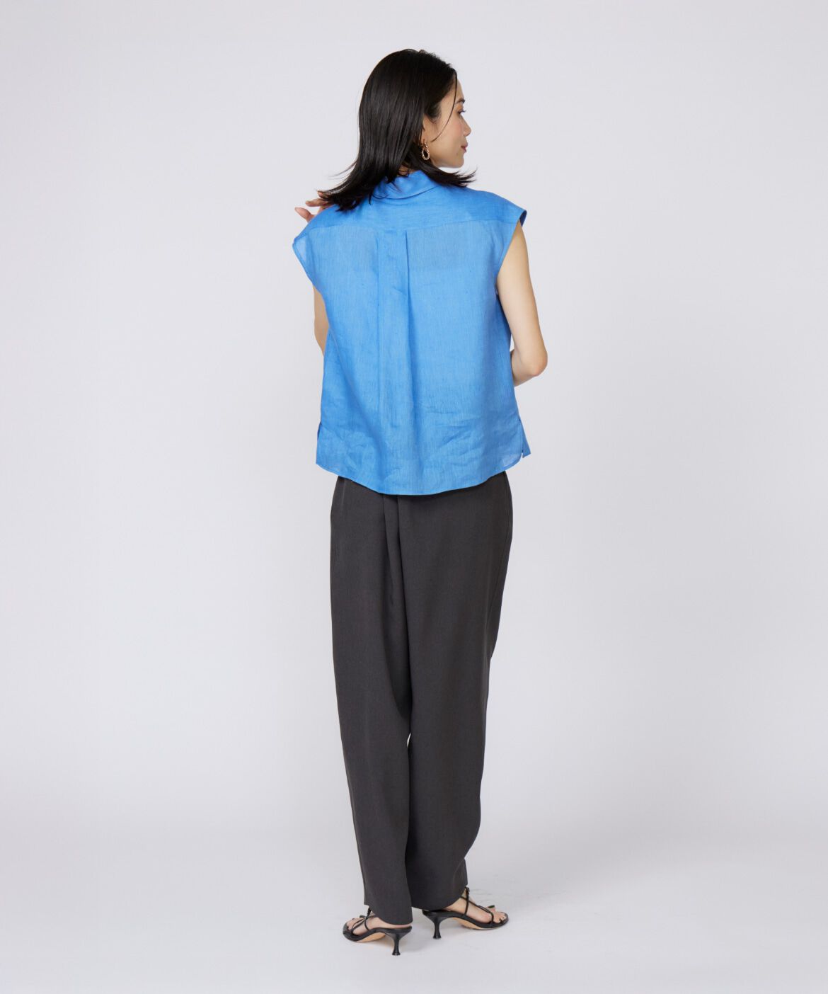 INED「リネンフレンチスリーブシャツブラウス」|シャツ・ブラウス|