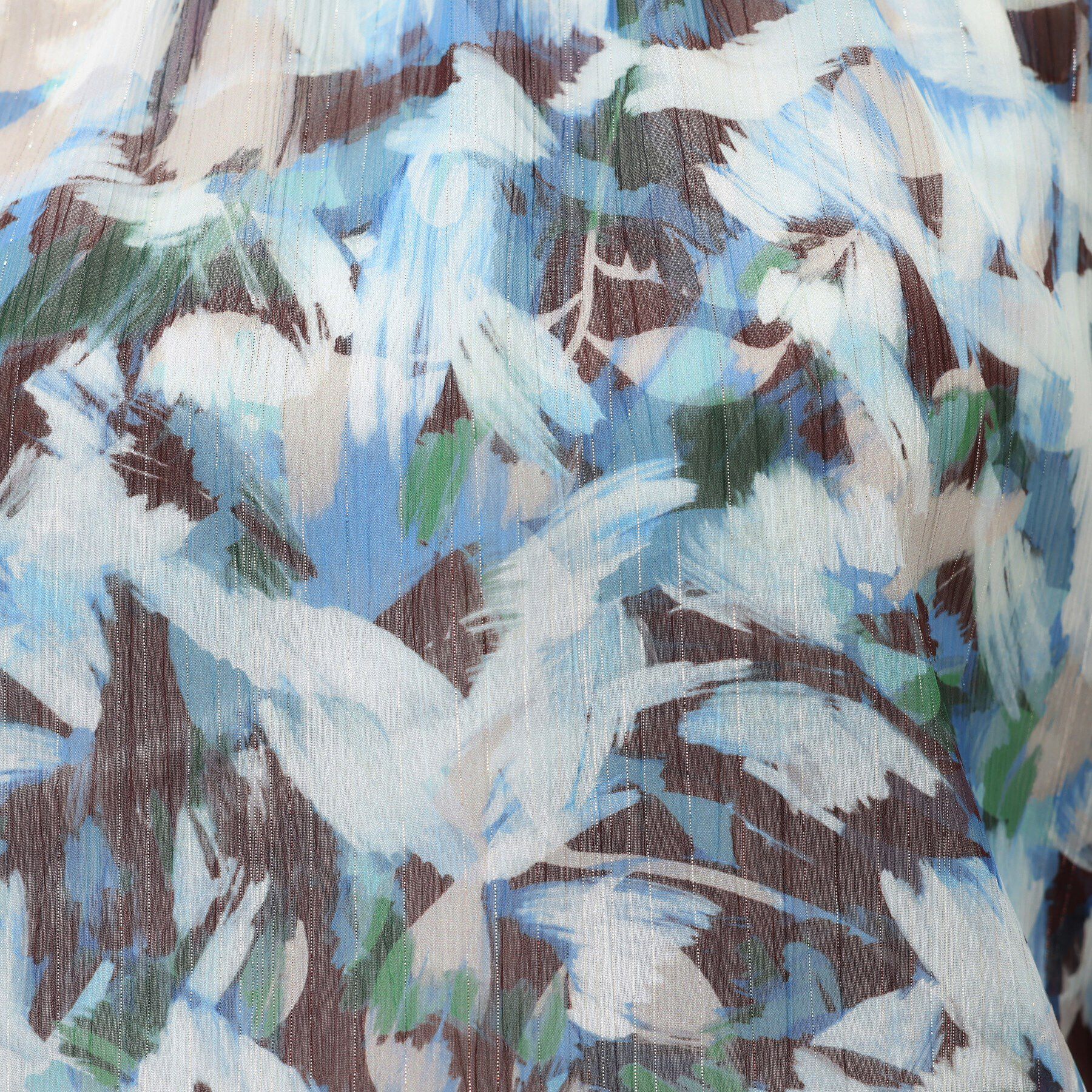 UNTITLED「【柄ブラウス/同素材ワンピースあり】楊柳ラメシフォン リーフプリントブラウス」|シャツ・ブラウス|