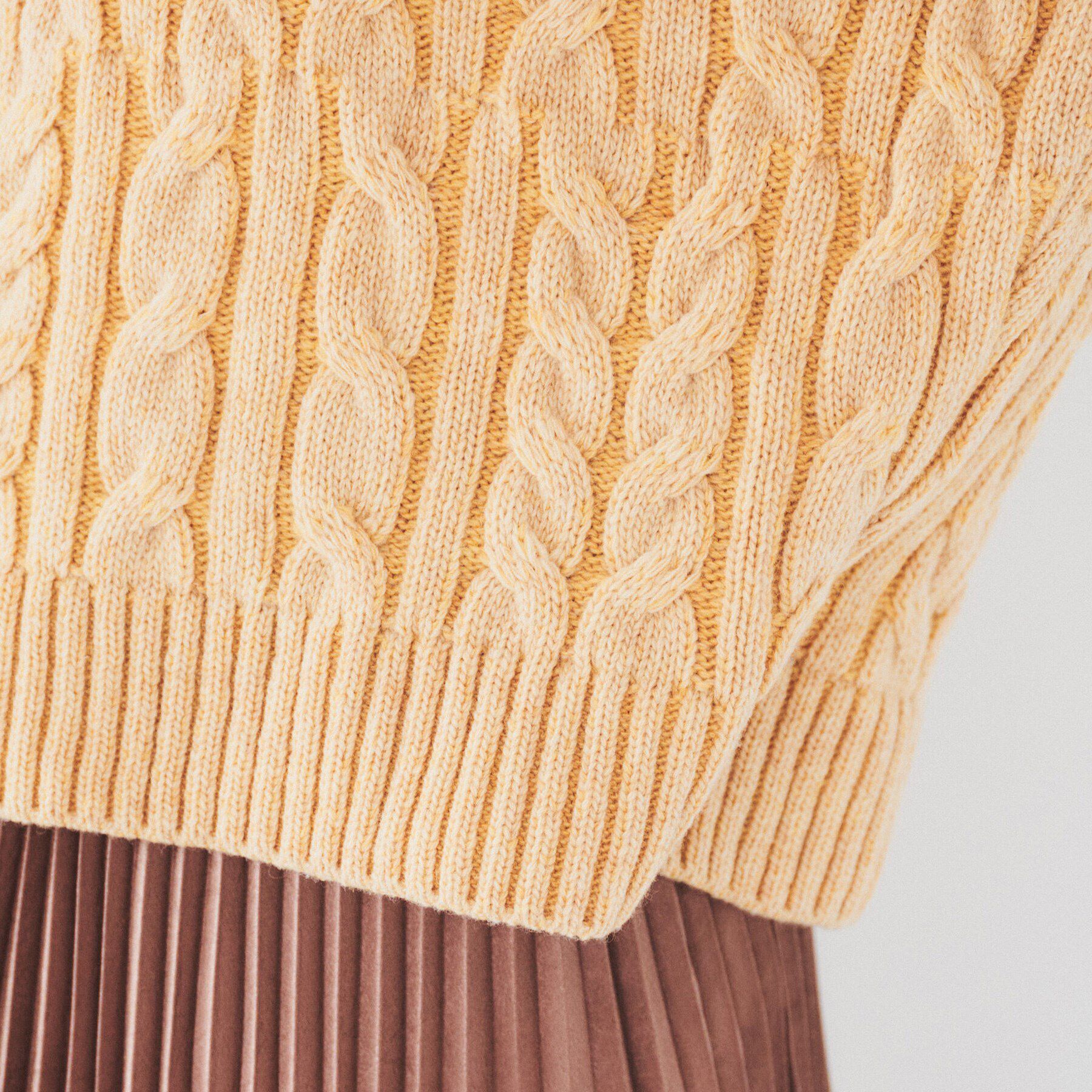 UNTITLED「【日本製/すっきり丈/トラッド】ラムウール ケーブルニット」|ニット・セーター|