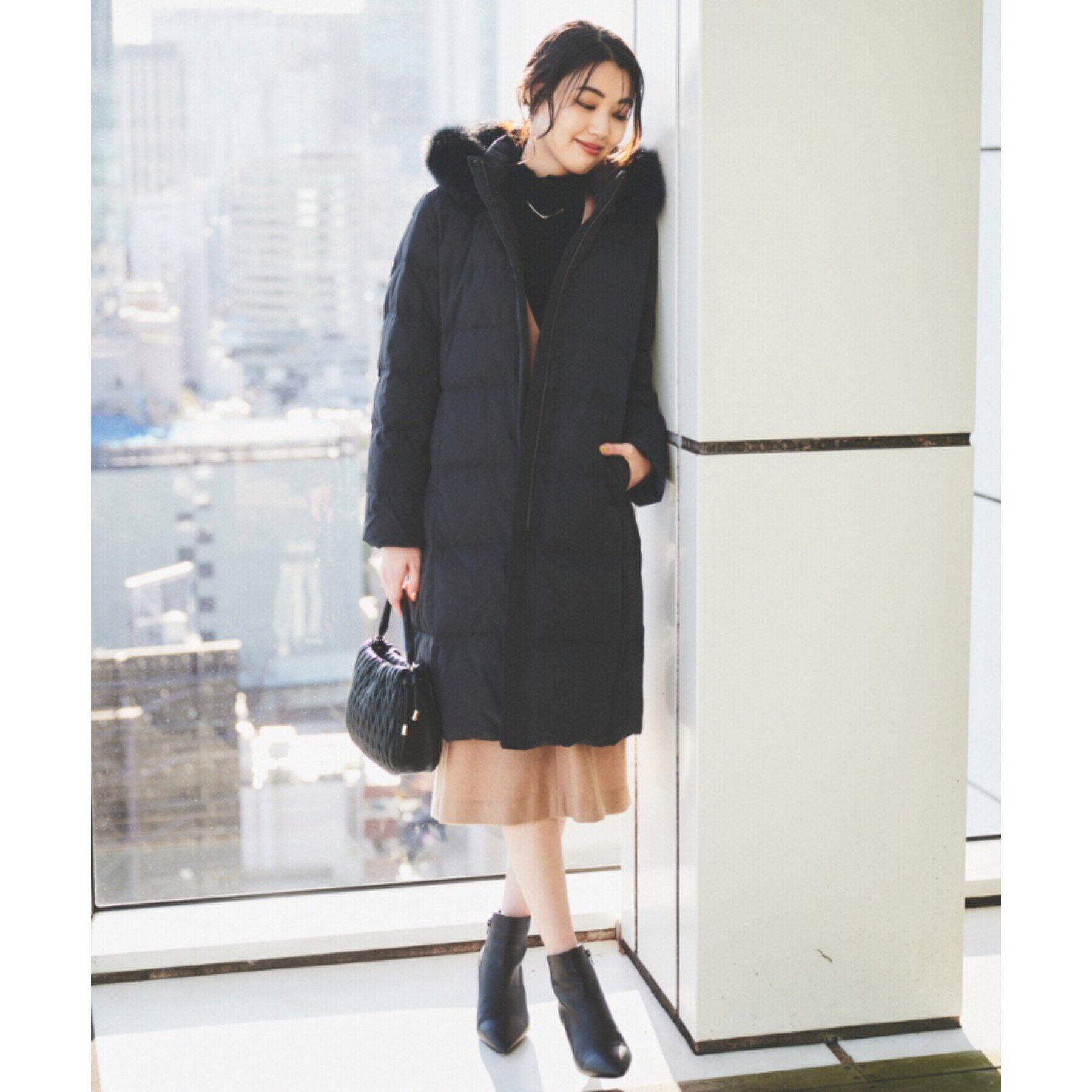 UNTITLED「【撥水／洗える／フード取り外し】ファー付きロングダウンコート」|ダウン|